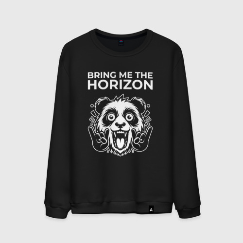 Мужской свитшот хлопок Bring Me the Horizon rock panda, цвет черный