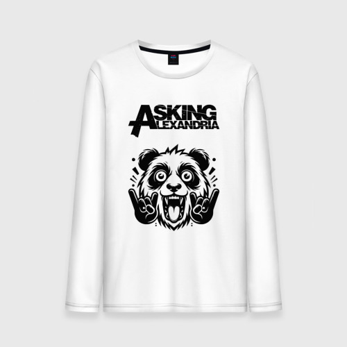 Мужской лонгслив хлопок Asking Alexandria - rock panda, цвет белый