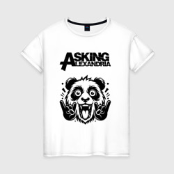 Женская футболка хлопок Asking Alexandria - rock panda