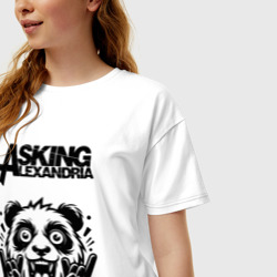 Женская футболка хлопок Oversize Asking Alexandria - rock panda - фото 2