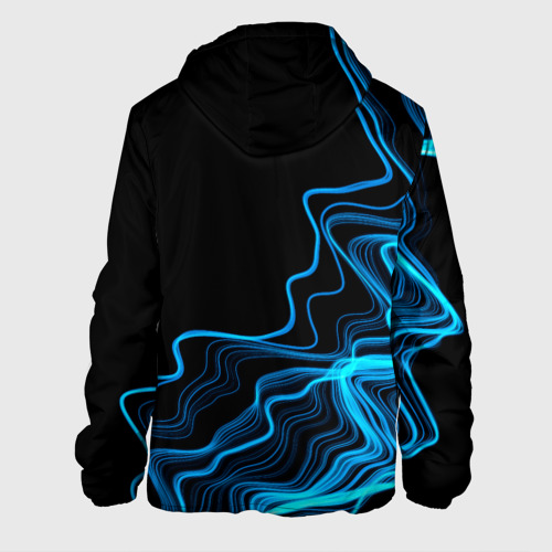 Мужская куртка 3D с принтом Placebo sound wave, вид сзади #1