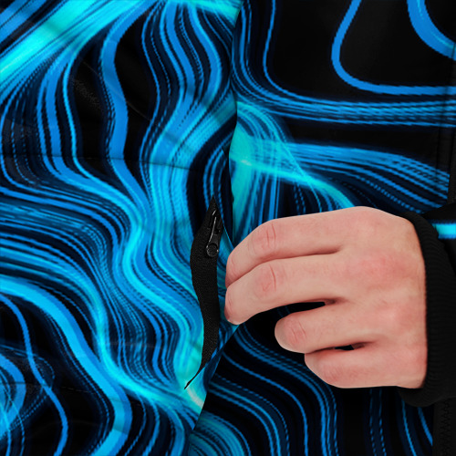 Мужская зимняя куртка 3D с принтом Placebo sound wave, вид сбоку #3