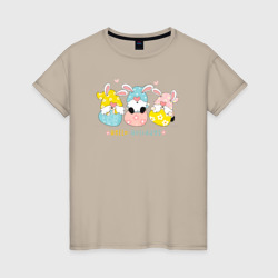 Женская футболка хлопок Пасхальные гномы кроличьи уши