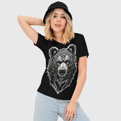 Женская футболка 3D Slim Медведь в славянском стиле - фото 2