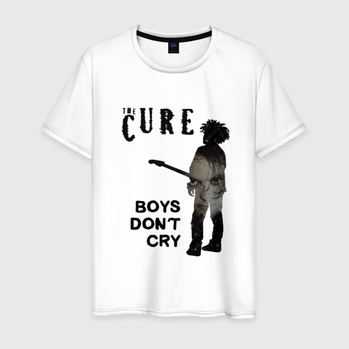 Мужская футболка из хлопка с принтом The Cure - boys don't cry, вид спереди №1