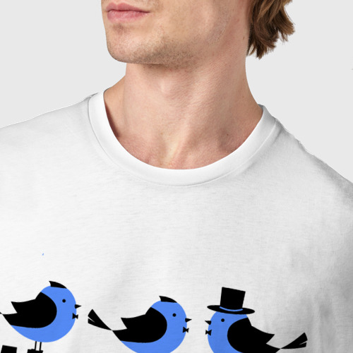 Мужская футболка хлопок Мальчишник с птичками, цвет белый - фото 6