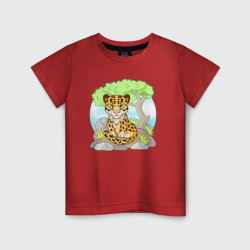 Забавный леопард – Детская футболка хлопок с принтом купить со скидкой в -20%