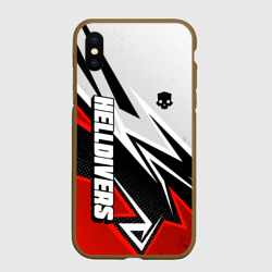Чехол для iPhone XS Max матовый Helldivers 2 - white and red