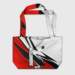 Пляжная сумка 3D Helldivers 2 - white and red