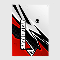 Постер Helldivers 2 - white and red
