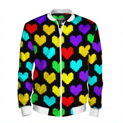 Мужской бомбер 3D Undertale heart pattern