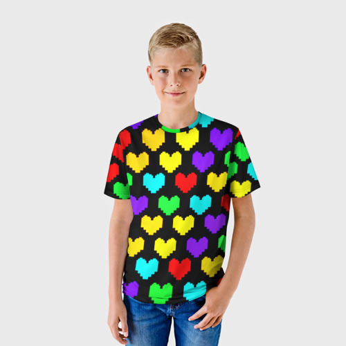 Детская футболка 3D Undertale heart pattern, цвет 3D печать - фото 3