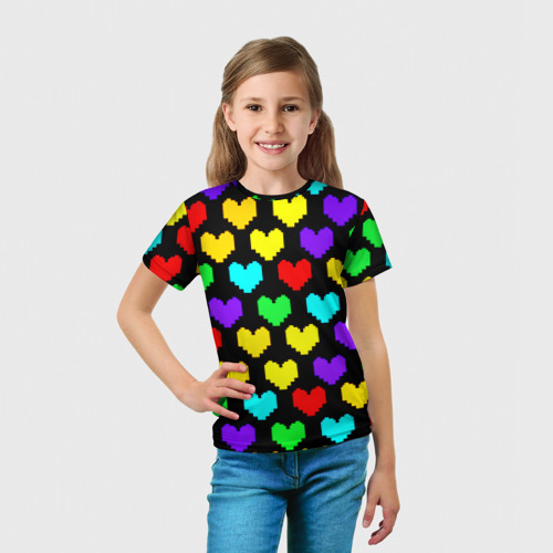 Детская футболка 3D Undertale heart pattern, цвет 3D печать - фото 5