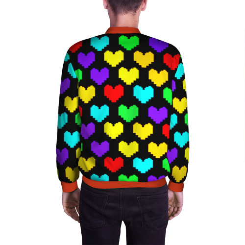 Мужской бомбер 3D Undertale heart pattern, цвет красный - фото 4