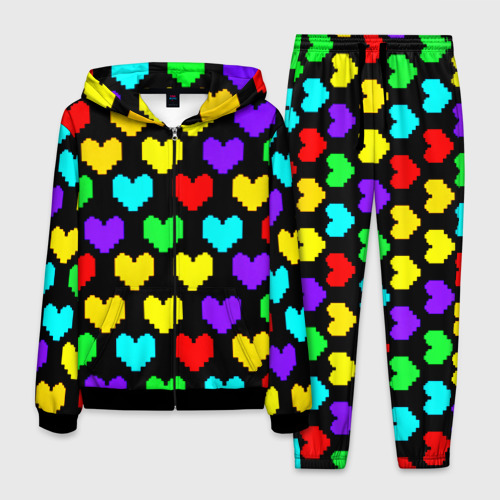 Мужской костюм 3D Undertale heart pattern, цвет черный