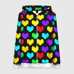 Женская толстовка 3D на молнии Undertale heart pattern