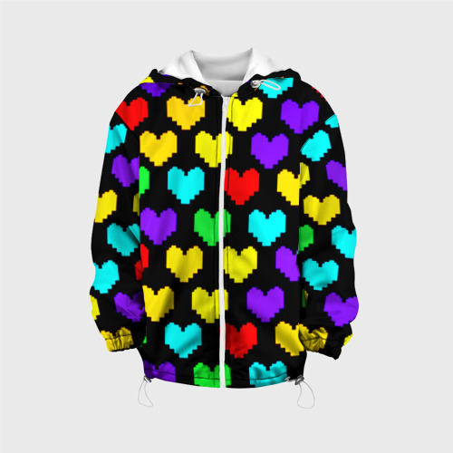 Детская куртка 3D Undertale heart pattern, цвет белый