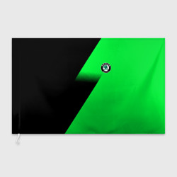 Флаг 3D Skoda green line geometry