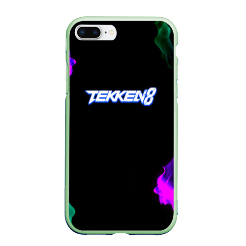 Чехол для iPhone 7Plus/8 Plus матовый Tekken огненный дым текстура, цвет салатовый