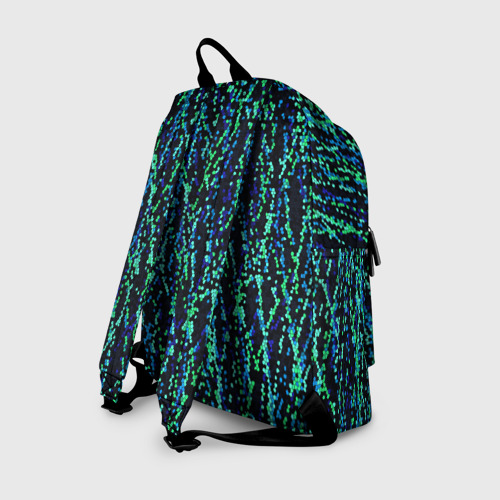Рюкзак 3D Тёмный сине-зелёный паттерн мелкая мозаика - фото 2