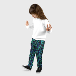 Детские брюки 3D Тёмный сине-зелёный паттерн мелкая мозаика - фото 2