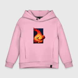 Детское худи Oversize хлопок Кальцифер из Ходячего замка 