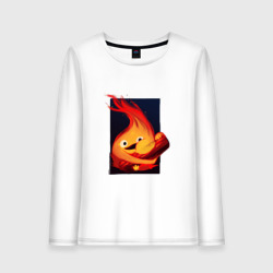 Женский лонгслив хлопок Кальцифер из Ходячего замка 