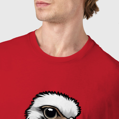 Мужская футболка хлопок с принтом Страус рисованый, фото #4