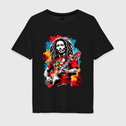 Bob Marley  Ямайский музыкант – Мужская футболка хлопок Oversize с принтом купить со скидкой в -16%