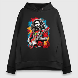 Женское худи Oversize хлопок Bob Marley  Ямайский музыкант