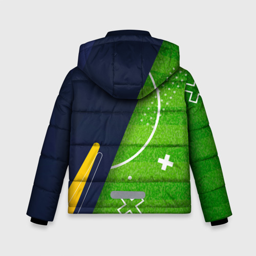 Зимняя куртка для мальчиков 3D с принтом Hoffenheim football field, вид сзади #1