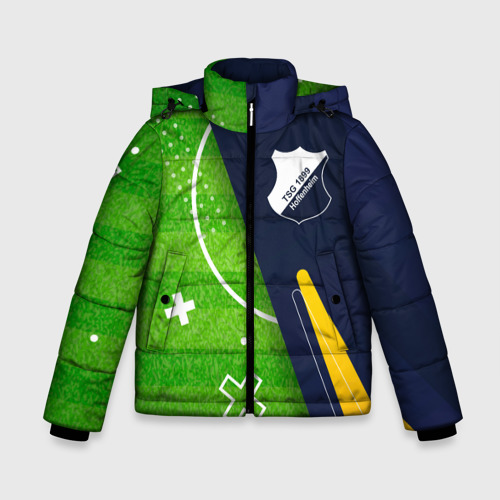 Зимняя куртка для мальчиков 3D с принтом Hoffenheim football field, вид спереди #2