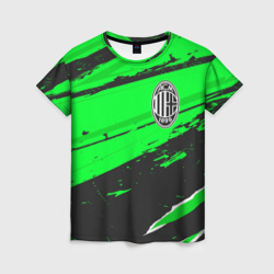 Женская футболка 3D AC Milan sport green