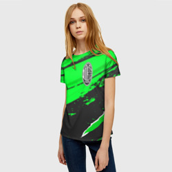 Женская футболка 3D AC Milan sport green - фото 2