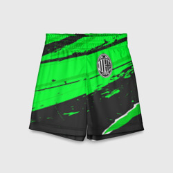 Детские спортивные шорты 3D AC Milan sport green