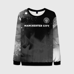 Мужской свитшот 3D Manchester City sport на темном фоне посередине