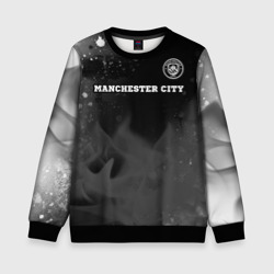 Детский свитшот 3D Manchester City sport на темном фоне посередине