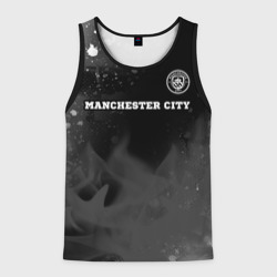 Мужская майка 3D Manchester City sport на темном фоне посередине