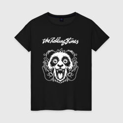 Женская футболка хлопок Rolling Stones rock panda