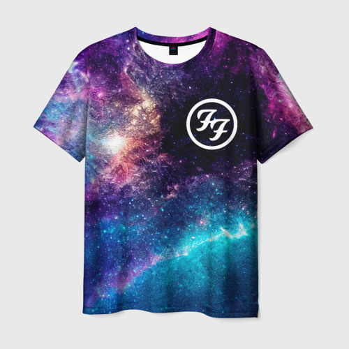 Мужская футболка с принтом Foo Fighters space rock, вид спереди №1