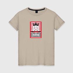 Королевна и полоски – Женская футболка хлопок с принтом купить со скидкой в -20%
