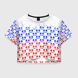 Женская футболка Crop-top 3D Marshmello russia color