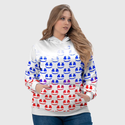 Женская толстовка 3D Marshmello russia color, цвет 3D печать - фото 6