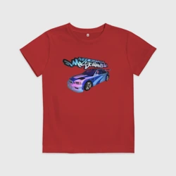 Детская футболка хлопок NFS Most Wanted neon bmw
