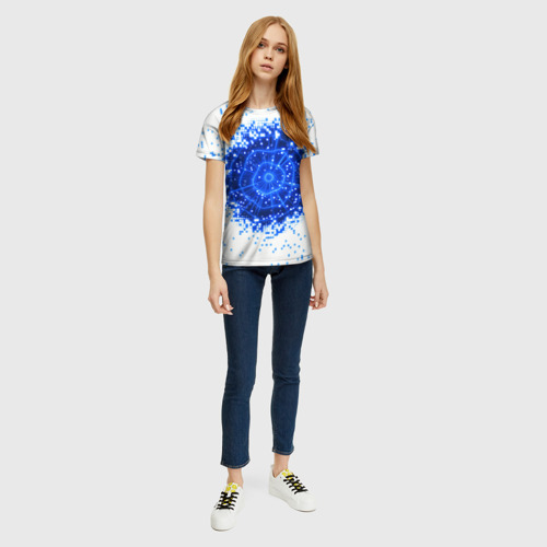 Женская футболка 3D с принтом Поврежденный цифровой скин - дыра, вид сбоку #3