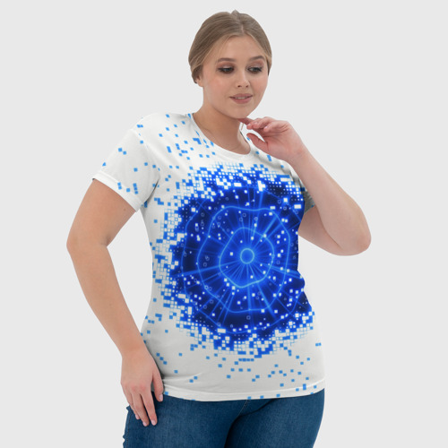 Женская футболка 3D с принтом Поврежденный цифровой скин - дыра, фото #4