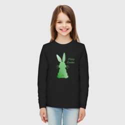 Детский лонгслив хлопок Пасхальный кролик зеленый градиент - фото 2