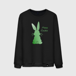 Мужской свитшот хлопок Пасхальный кролик зеленый градиент