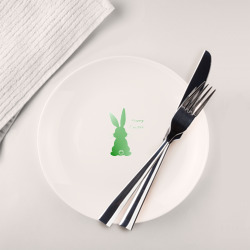 Тарелка Пасхальный кролик зеленый градиент