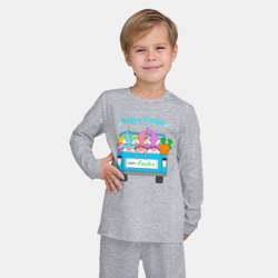 Детская пижама с лонгсливом хлопок Пасхальные гномы на машине - фото 2
